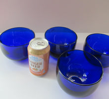 Load image into Gallery viewer, Set of Four 19th Century Antique Bristol Blue Fingers Bowls

