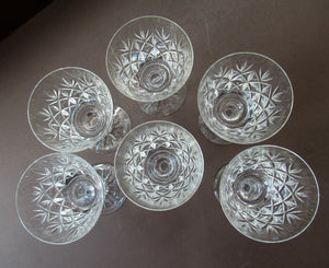 Set of 6 Vintage Glenshee Edinburgh Crystal Vintage White Wine Glasses