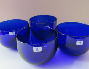 Set of Four 19th Century Antique Bristol Blue Fingers Bowls