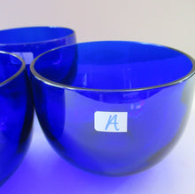 Load image into Gallery viewer, Set of Four 19th Century Antique Bristol Blue Fingers Bowls
