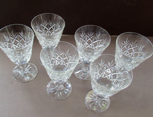 Load image into Gallery viewer, Set of 6 Vintage Glenshee Edinburgh Crystal Vintage White Wine Glasses
