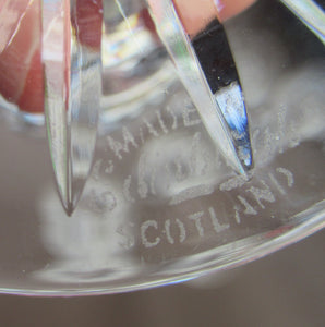 6 EDINBURGH CRYSTAL GLENSHEE 1960s Matching Wine Glasses. Each with Etched Signature