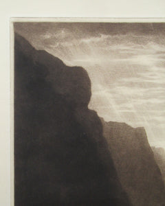 Alfred Richard Blundell (1883 - 1968). Stunning MEZZOTINT View of Cheddar Gorge