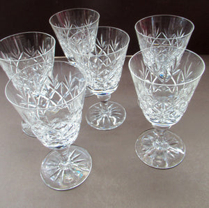 Set of 6 Vintage Glenshee Edinburgh Crystal Vintage White Wine Glasses