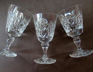 Set of 6 Vintage Glenshee Edinburgh Crystal Vintage White Wine Glasses