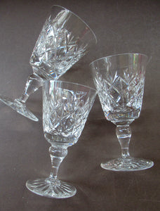 Set of 6 Vintage Glenshee Edinburgh Crystal Vintage White Wine Glasses