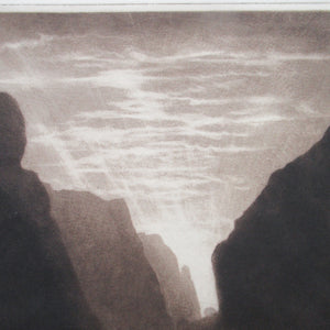 Alfred Richard Blundell (1883 - 1968). Stunning MEZZOTINT View of Cheddar Gorge