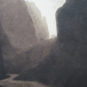 Alfred Richard Blundell (1883 - 1968). Stunning MEZZOTINT View of Cheddar Gorge