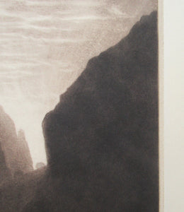 Alfred Richard Blundell (1883 - 1968). Stunning MEZZOTINT View of Cheddar Gorge