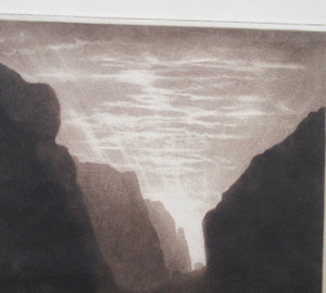 Alfred Richard Blundell (1883 - 1968). Stunning MEZZOTINT View of Cheddar Gorge