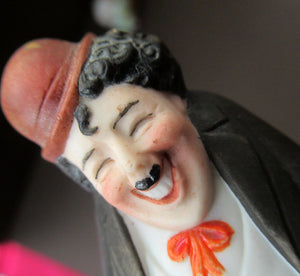 1920s Antique Porcelain Match Holder by Schafer & Vater. CHARLIE CHAPLIN