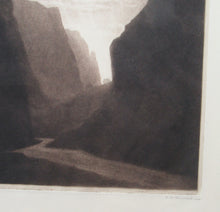 Load image into Gallery viewer, Alfred Richard Blundell (1883 - 1968). Stunning MEZZOTINT View of Cheddar Gorge
