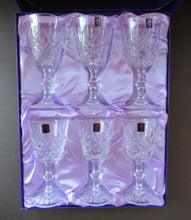 Load image into Gallery viewer, Boxed Set of Six Edinburgh Crystal Goblets. 1980s Lomond Pattern
