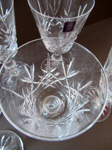 Boxed Set of Six Edinburgh Crystal Goblets. 1980s Lomond Pattern