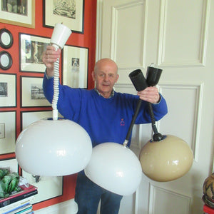 1970s Guzzini Era Rise and Fall Mushroom Plastic Lamp Shade