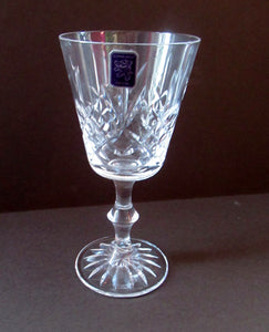 Boxed Set of Six Edinburgh Crystal Goblets. 1980s Lomond Pattern
