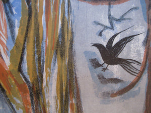Edward Gage Colour Lithograph Queen of Birds 1950s