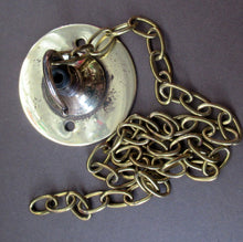 Load image into Gallery viewer, Vintage SWEDISH 1960s Onion Shape Hanging Golden Amber Glass Light Shade with Central Section and Metal Caps
