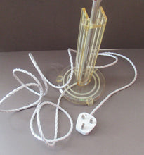 Load image into Gallery viewer, 1930s Art Deco Table Lamp Geometric Clear Perspex with Glass Globe Shade
