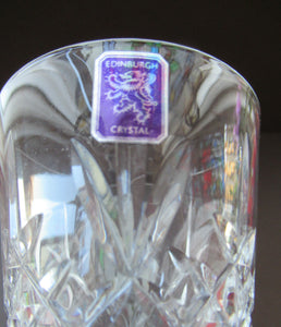 Boxed Set of Six Edinburgh Crystal Goblets. 1980s Lomond Pattern