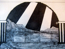 Load image into Gallery viewer, Scottish Art Peter Dworok Surreal Interior 1970s Drawing
