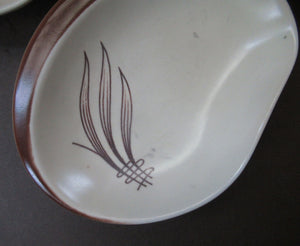 Carlton Ware Small Plates 1950s Brown Windswept Pattern