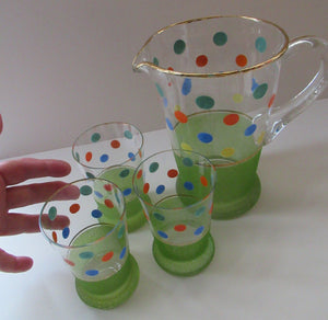 1950s Polka Dot Glass Lemonade Set