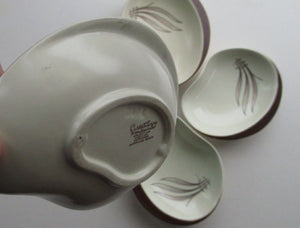 Carlton Ware Small Plates 1950s Brown Windswept Pattern