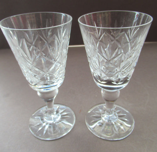 1960s Matching Pair of Glenshee Edinburgh Crystal Sherry Glasses