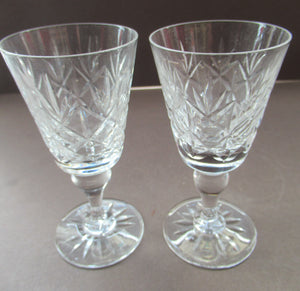 1960s Matching Pair of Glenshee Edinburgh Crystal Sherry Glasses