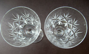 Set of Six Edinburgh Crystal Glenshee Sherry Glasses Vintage 1960s