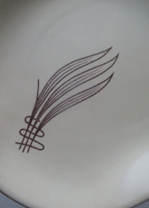 Carlton Ware Medium Plates 1950s Brown Windswept Pattern
