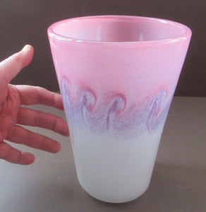 1950s Perthshire Vasart Glass Vase. Vintage Scottish Glass