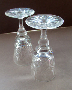 1960s Matching Pair of Glenshee Edinburgh Crystal Sherry Glasses