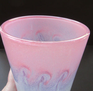 1950s Perthshire Vasart Glass Vase. Vintage Scottish Glass