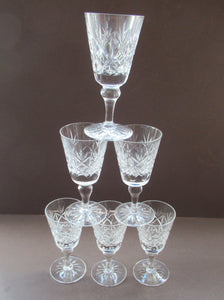 Set of Six Edinburgh Crystal Glenshee Sherry Glasses Vintage 1960s