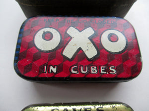 Three Vintage Advertising Tins: Players, Oxo and Cave's Golf Tape