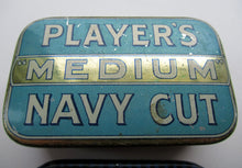 Load image into Gallery viewer, Three Vintage Advertising Tins: Players, Oxo and Cave&#39;s Golf Tape
