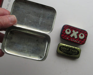 Three Vintage Advertising Tins: Players, Oxo and Cave's Golf Tape