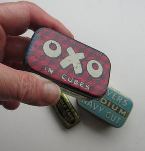 Three Vintage Advertising Tins: Players, Oxo and Cave's Golf Tape