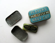 Load image into Gallery viewer, Three Vintage Advertising Tins: Players, Oxo and Cave&#39;s Golf Tape
