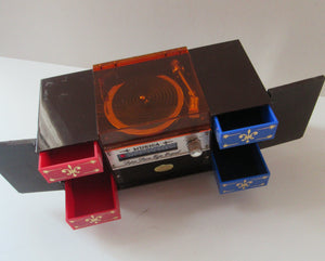 Kitsch 1960s Musical Japanese Jewellery Box: Radiogram Shape