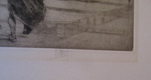 LISTED ARTIST: William Walcot (1874 - 1943). Large Etching entitled "The Atrium to a House of a Patrician, Rome". Signed in Pencil