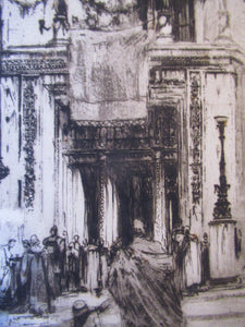 LISTED ARTIST: William Walcot (1874 - 1943). Large Etching entitled "The Atrium to a House of a Patrician, Rome". Signed in Pencil