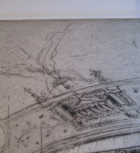LISTED ARTIST: William Walcot (1874 - 1943). Large Etching entitled "The Atrium to a House of a Patrician, Rome". Signed in Pencil