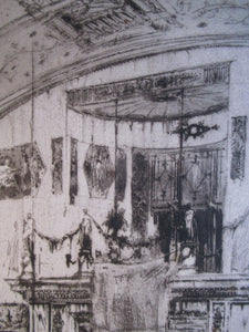 LISTED ARTIST: William Walcot (1874 - 1943). Large Etching entitled "The Atrium to a House of a Patrician, Rome". Signed in Pencil