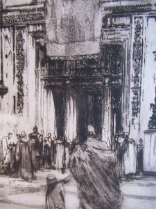 LISTED ARTIST: William Walcot (1874 - 1943). Large Etching entitled "The Atrium to a House of a Patrician, Rome". Signed in Pencil