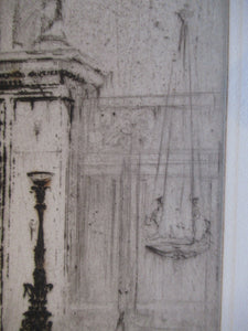 LISTED ARTIST: William Walcot (1874 - 1943). Large Etching entitled "The Atrium to a House of a Patrician, Rome". Signed in Pencil