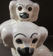 Load image into Gallery viewer, Victorian Antique Staffordshire Chimney Spaniels or Wally Dugs. 1880s PAIR
