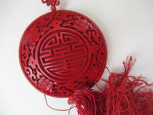 Load image into Gallery viewer, Vintage Chinese Cinnabar Happiness Necklace

